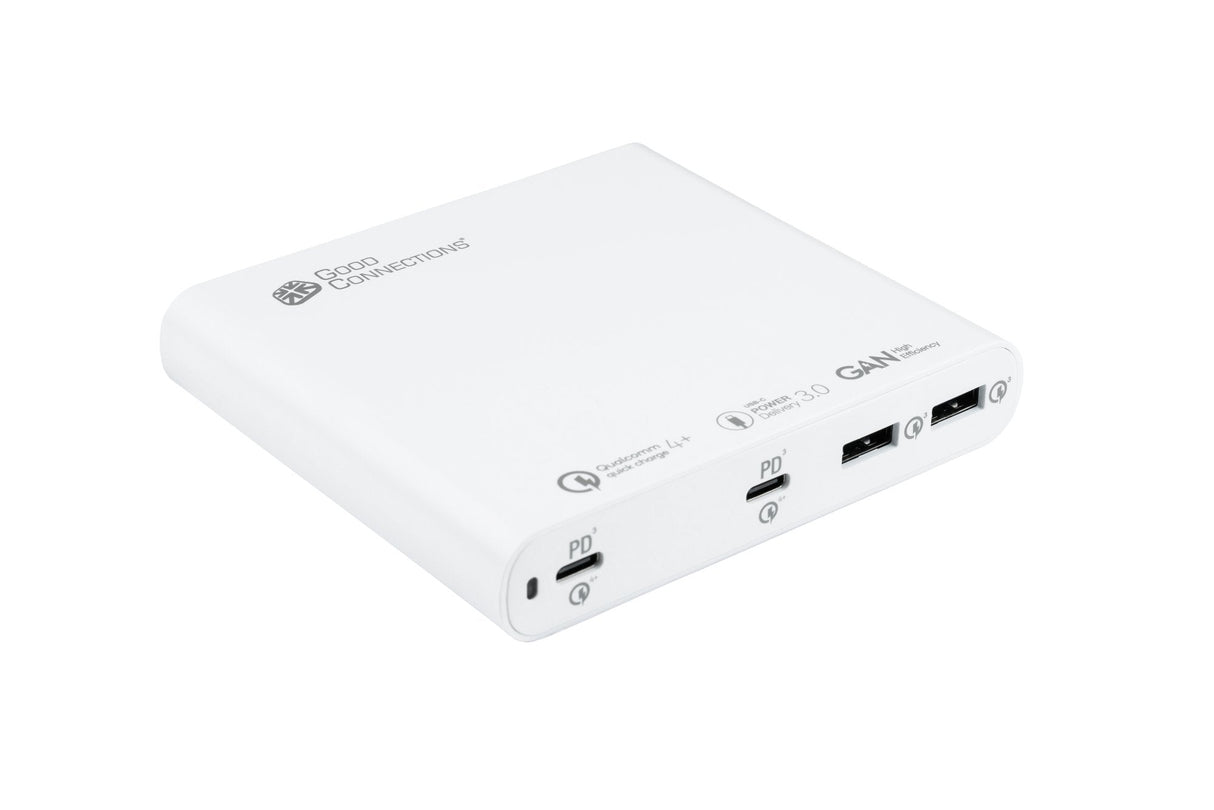 Good Connections Estación De Carga Rápida De Escritorio Usb 120w 4 Puertos Blanco