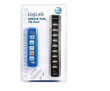 Logilink Hub Usb 2.0 10 Puertos Negro Ua0096