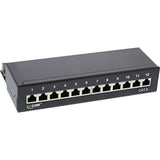 Patch Panel Inline Cat.6 12 Puertos Montaje En Escritorio / Pared Negro Ral9005