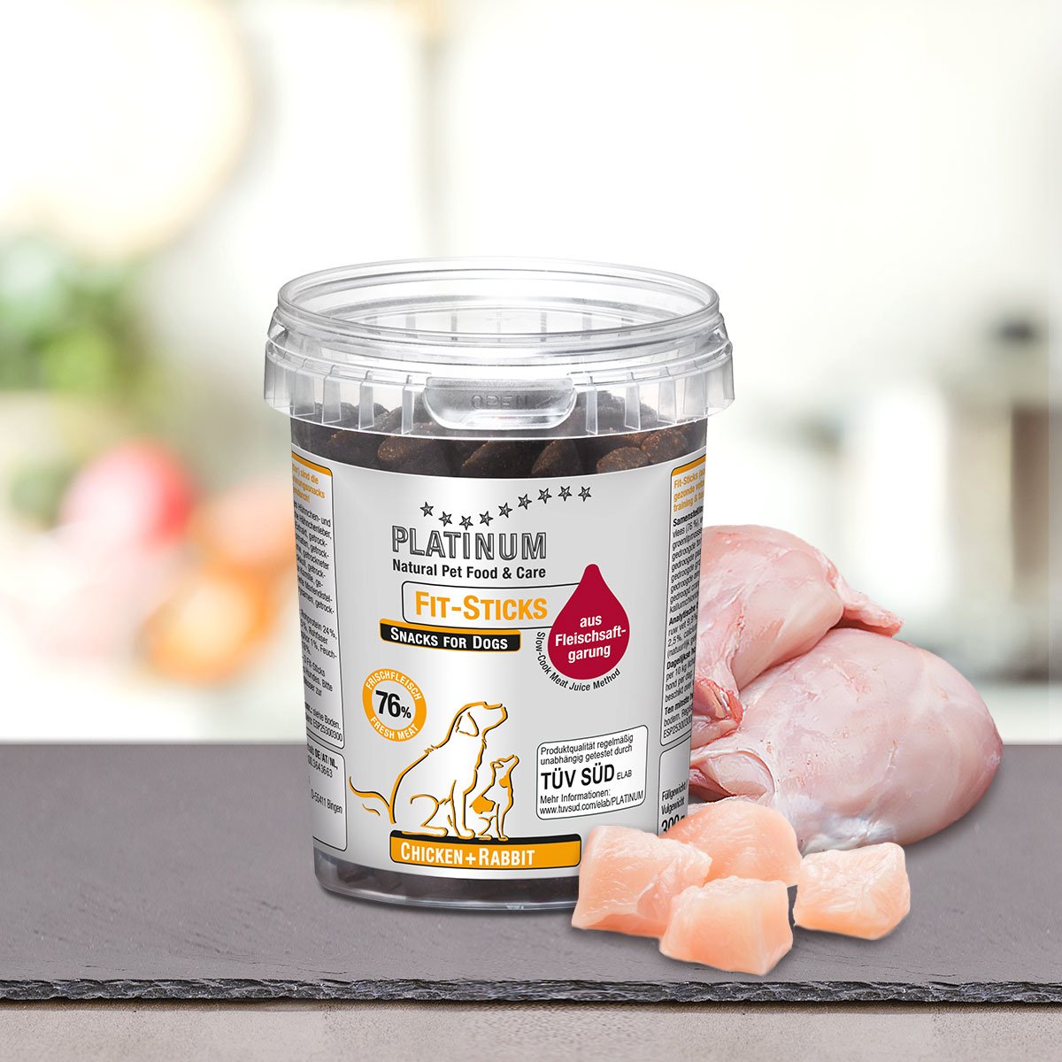 EAN 4260208740078 - Platinum Fit-Sticks Chicken + Rabbit Perro Snacks Pollo, Conejo 300 g imagen 1