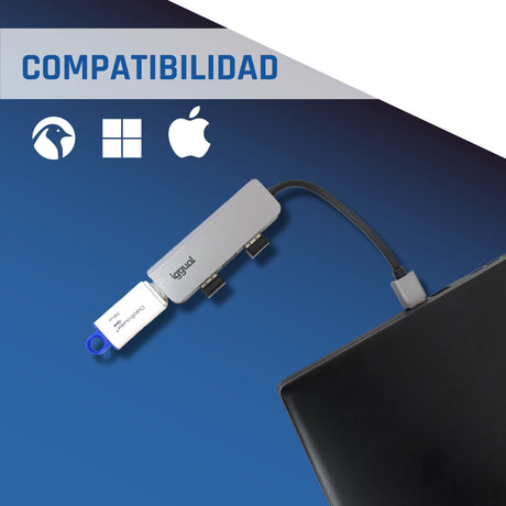 EAN 8435364319246 - iggual IGG319246 hub de interfaz USB 3.2 Gen 1 (3.1 Gen 1) Type-C 5000 Mbit/s Plata imagen 8