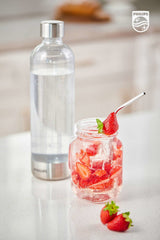 Philips Water Add912 Botella Para Sifón De Soda, Agua Con Gas, Bebidas Corbonatadas, Plástico Y Acero Inoxidable, Transparente, 1 Litro