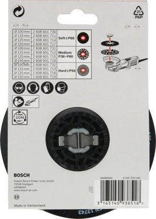 Placa De Soporte De X-Lock Profesional De Bosch Mittelhart, Ø 115 Mm, Placa De Molienda 2608601712