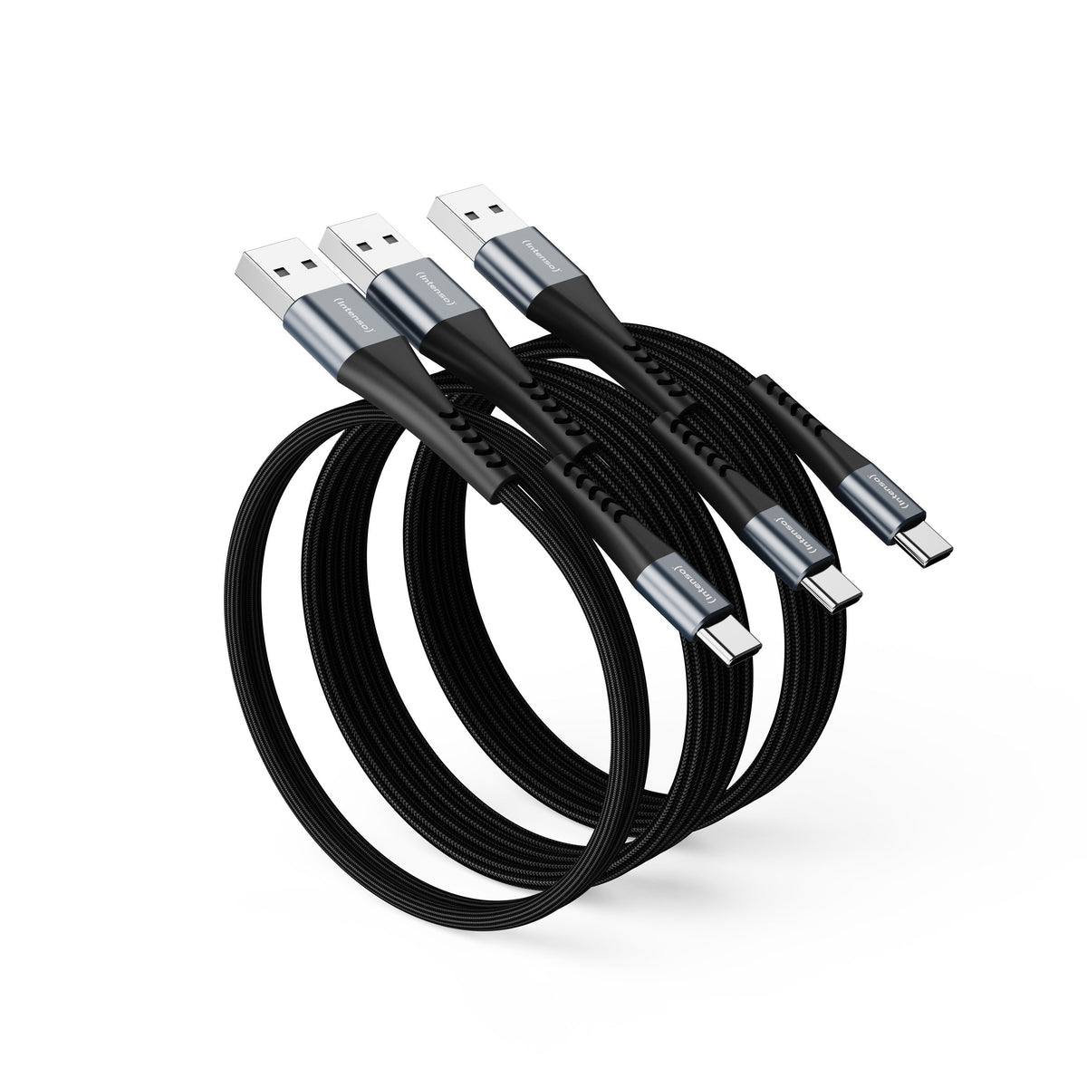 EAN 4034303038954 - Intenso CHARGING/DATA CABLE A60C MIX 3PCS PACK ZWART cable USB USB A USB C Negro imagen 1