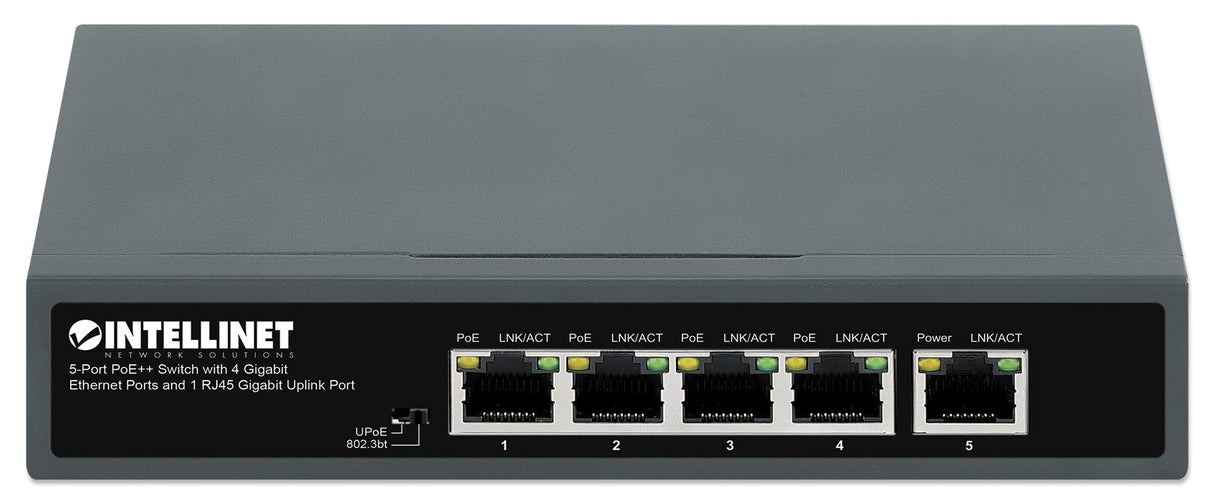 Intellinet 5-Port Poe++ Switch 4 Gb + 1 Rj45 Gb Uplink-Port