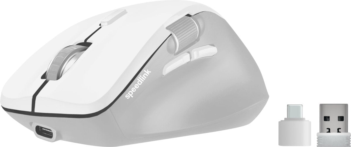 Ratón Recargable Inalámbrico Speedlink Libera Bt Silencioso Blanco