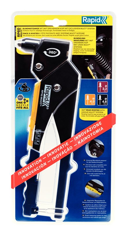 Remachadora Manual Rp60 Cabezal Giratorio Multi 5001126 Rapid