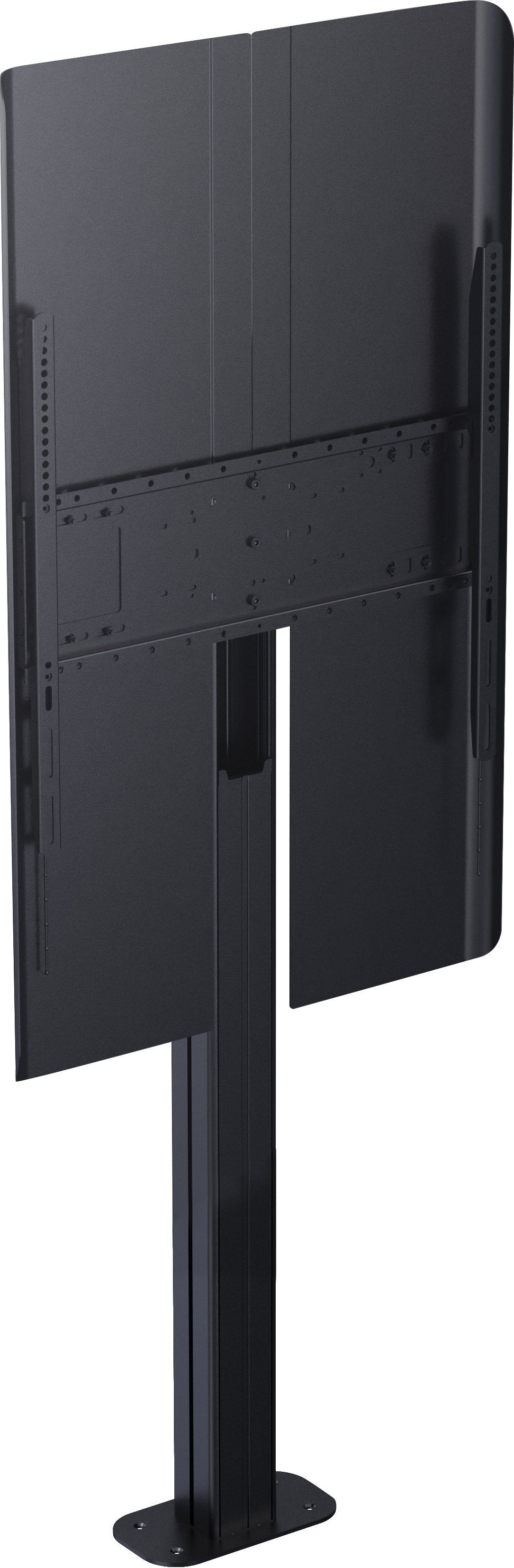 Soporte De Suelo Para Pantallas De 55" A 85" Columna De Aluminio De 1500 Mm De Altura Viene Con Soporte Vesa De 600 De Ancho X 400 De Alto Cubiertas Traseras Curvas Para Ocultar La Parte Trasera De La Pantalla Canal De Gestión De Cables En