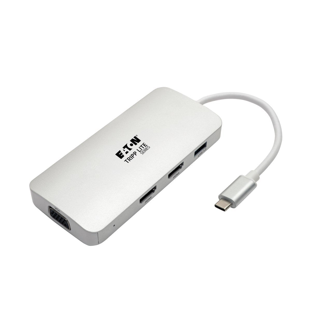 Tripp Lite Estación De Conexión Usb-C, (X2) Hdmi + Vga, Thunderbolt 3, Usb-A, Carga Pd  1080p @ 60 Hz, Plata