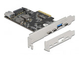 Delock 90060 Tarjeta Y Adaptador De Interfaz Interno Usb 3.2 Gen 2 (3.1 Gen 2), Controlador Usb Pcie, Usb 3.2 Gen 2 (3.1 Gen 2), Perfil Bajo, Pci 3.0, Sata De 15 Pines, 10 Gbit/S