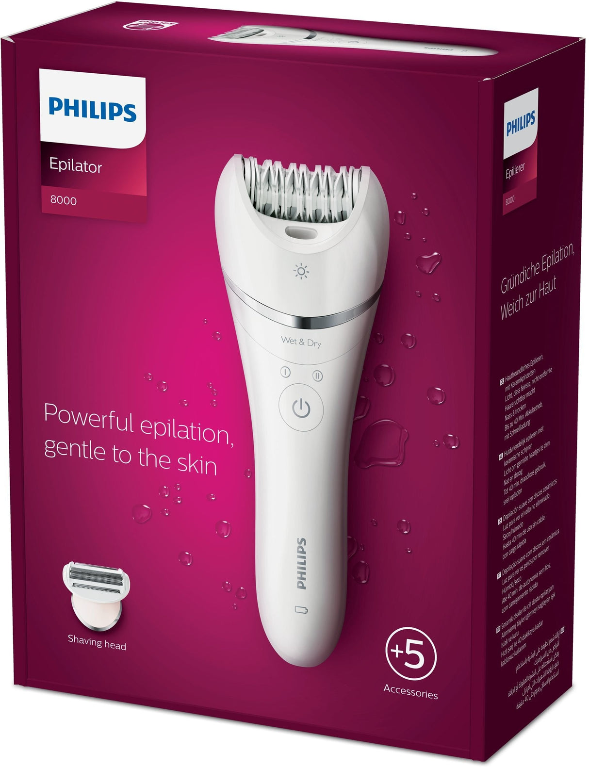 Depiladora Philips Epilator Series 8000 Bre710 Con Batería 6 Accesorios