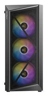 Caja Semitorre Atx Antec Ax67 Rgb Con Panel De Cristal (Negro)