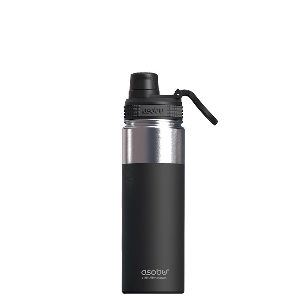 Asobu - Alpine Flask - Botella Aislada De Acero Inoxidable 530ml Negro