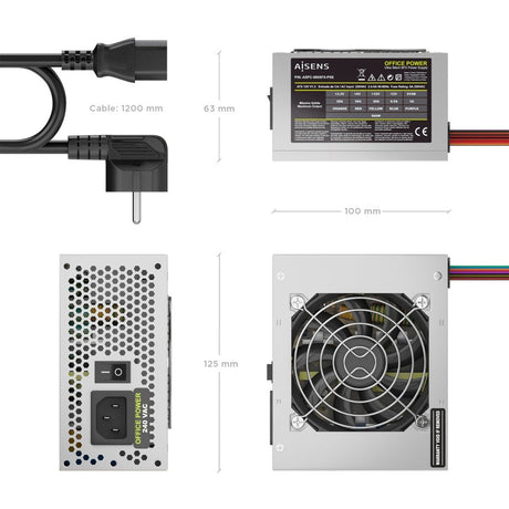 EAN 8435739905111 - AISENS ASPC-500SFX-PSE unidad de fuente de alimentación 20+4 pin ATX imagen 3
