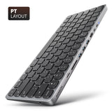 Teclado C/ Hub Axagon Hmc-Kb Keyboard Usb-C 5gbps, Microsd/