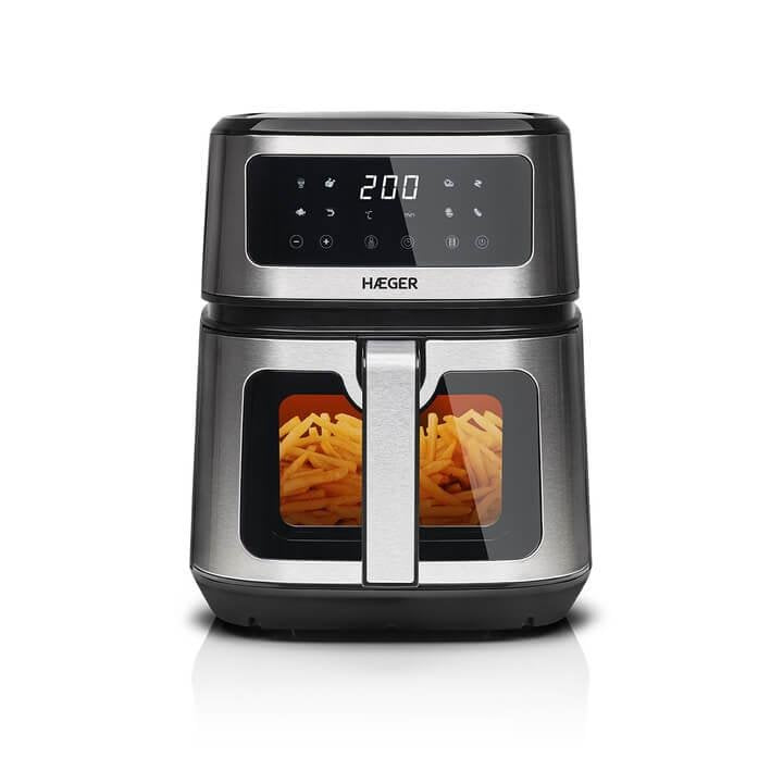 Haeger Af-D50.004a 5 L 1200 W Freidora De Aire Caliente Negro, Acero Inoxidable