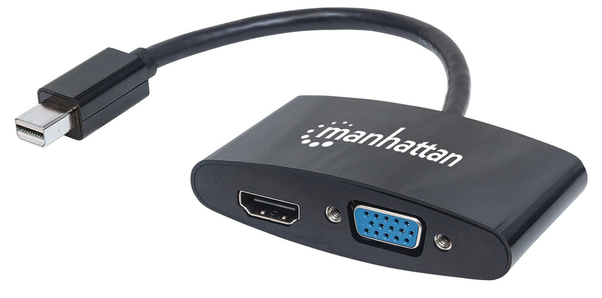 Manhattan Adaptador 2 En 1 Mini Displayport 4k Mini Displayport Macho A Hdmi/Vga Hembra, Pasivo, Negro