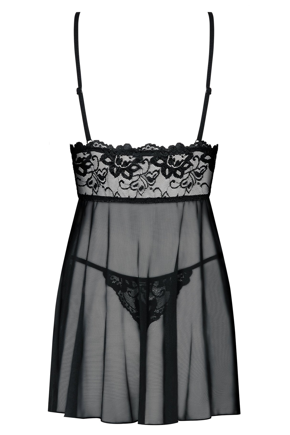 Babydoll Y Tanga Imperia  Color Negro Talla (Interno):S/M