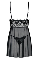 Babydoll Y Tanga Imperia  Color Negro Talla (Interno):S/M