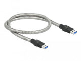 Delock Usb 5 Gbps Cable Typ-A Stecker Zu Typ-A Stecker Mit Metallmantel 0,5 M