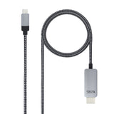 EAN 8433281009899 - Nanocable 10.15.5102 adaptador de cable de vídeo 1,8 m USB Tipo C HDMI Aluminio, Negro imagen 1