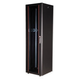 Roline 19-Zoll Netzwerkschrank Basic 42 He, 600x600 Bxt Glastr Schwarz