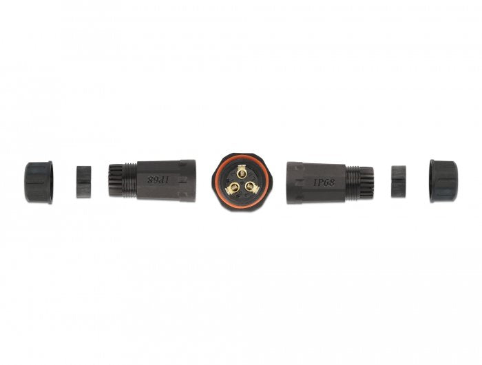 Delock Cableverbinder Für Aussenbereich 3 Pin, Ip68 Wasserdicht, Schraubbar, Cabledurchmesser 4,5 - 7,5 Mm Schwarz