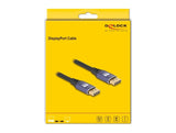 Delock 80601 Cable Displayport 8k 60 Hz 2 M Metal Lila
