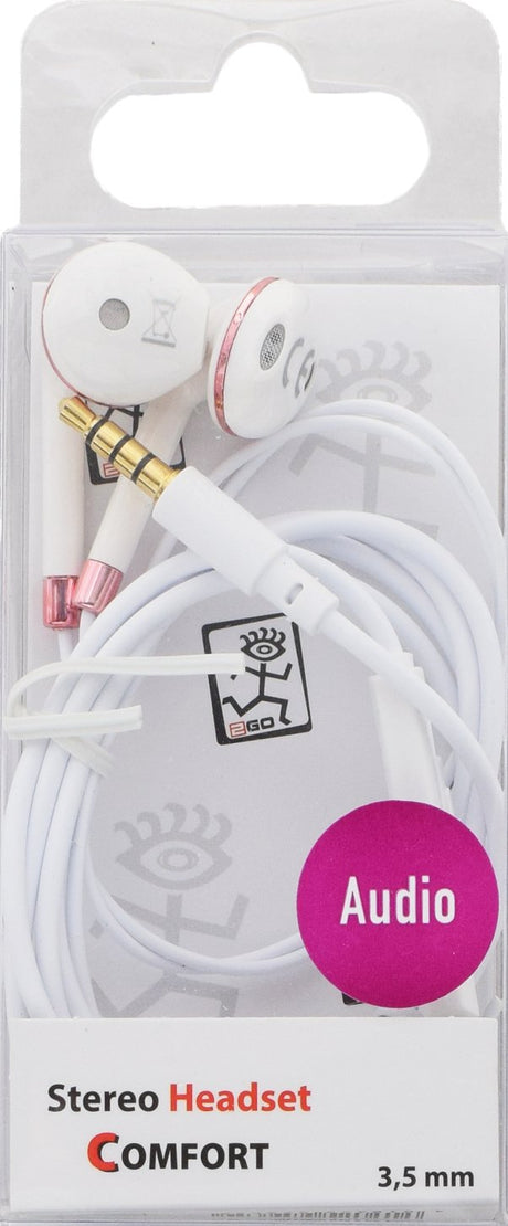 EAN 4010425959650 - 2GO 795965 auricular y casco Auriculares Alámbrico Dentro de oído Llamadas/Música Rosa, Blanco imagen 2