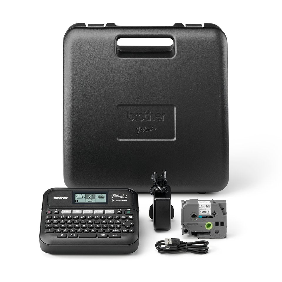 Brother Etiqueteuse Escritoriotique Professionnelle Bluetooth 18mm Con Mallette De Transporte Adaptador Secteur Un Cinta Tze 4m Câble