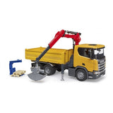 Bruder Scania Super 560r Camión De Obra Con Grúa Y 2 Palés, Modelo De Vehículo 3551