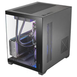 Caja Pc  Microatx Mars Gaming Mc-View3 Gpu Max 330mm Cristal Templado Panoramico Argb Usb-C Negra