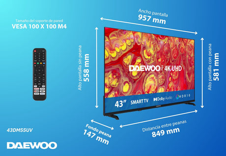 EAN 8698902064088 - Daewoo 43DM55UV Televisor 109,2 cm (43") 4K Ultra HD Smart TV Wifi Negro 240 cd / m² imagen 7