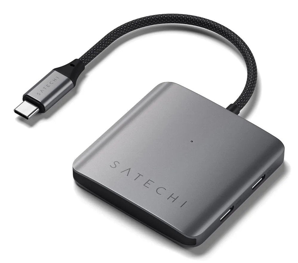 Satechi 4 Port Usb-C Hub Pd - Aluminiowy Hub Usb-C (4x Usb-C 10gbps, W Tym 1x 100w Pd) (Gris)