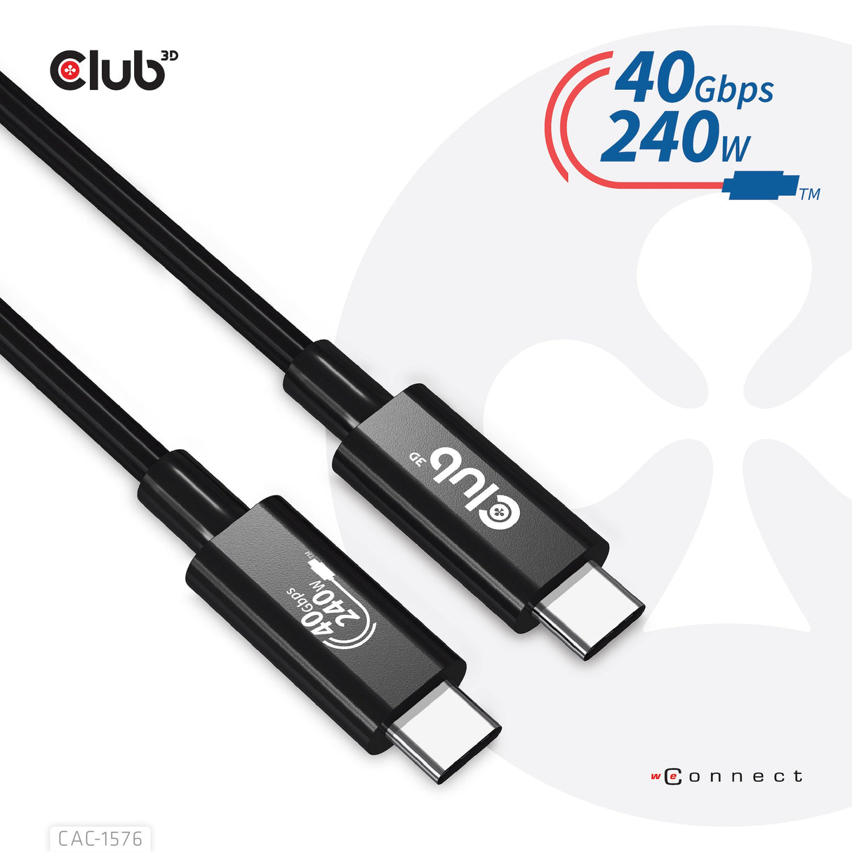 EAN 8719214472320 - CLUB3D CAC-1576 cable USB USB4 Gen 3x2 1 m USB C Negro imagen 8