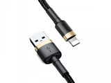 Cable De Carga / Datos Baseus Cafule Usb Lightning 2,4a 3m, Oro-Negro