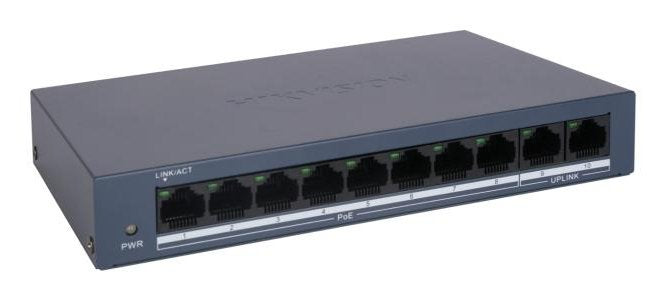 Hikvision Ds-Xs0110-P Interruptor Poe No Gestionado De Ethernet Rápido De 8 Puertos