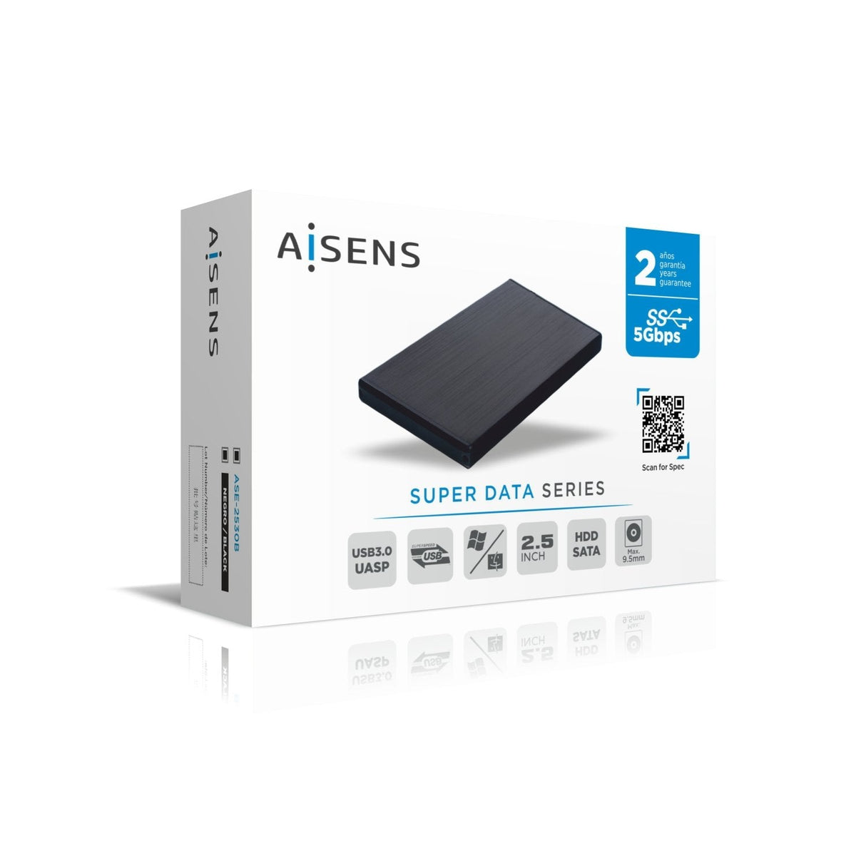 Aisens Caja Externa Para Discos Duros 2.5'/6.35cm Usb 3.1 Ase-2530b