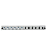 Efb Bestckte 12 Port Frontblende Mit 6 X Lc Duplex Kupplung Os2 Vertikal, Grau