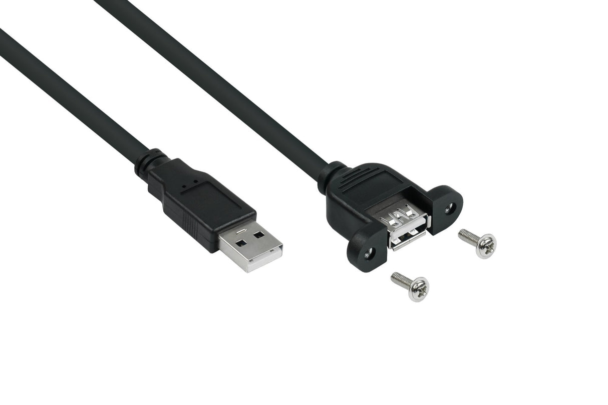 Kabelmeister Usb2.0 Extensión A-St.-Empotrable.A Negro. 2m