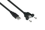 Kabelmeister Usb2.0 Extensión A-St.-Empotrable.A Negro. 2m