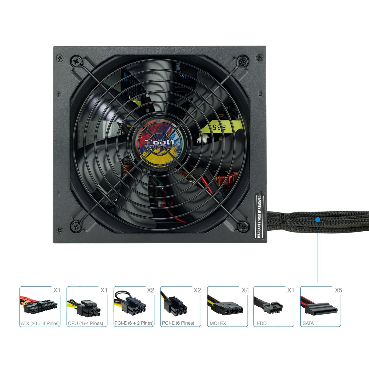 Tooq Fuente De Alimentacion Atx 750w Con Pfc Activo - Negro
