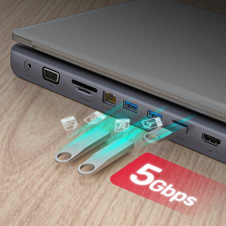 EAN 4894160048103 - UNITEK uHUB 11+ Alámbrico Thunderbolt 3 Gris imagen 6