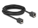 Delock Netzwerk Verlängerungscable Kupplung Rj45 Buchse Zu Rj45 Buchse Cat.6a S Ftp 5 M Schwarz