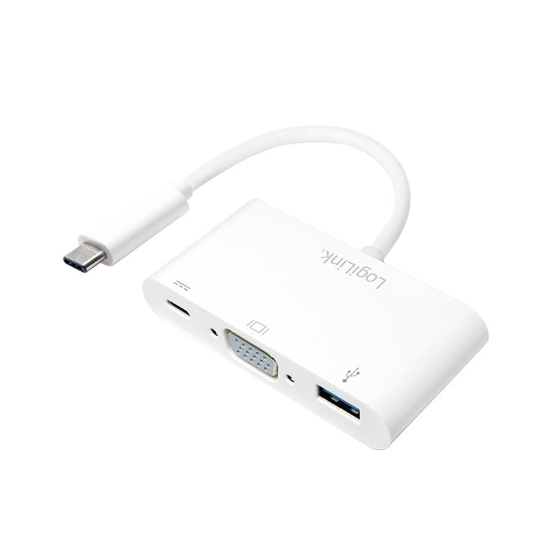 Logilink Adaptador 0.14m Usb-C A Vga+Usb-A+Usb-C Blanco
