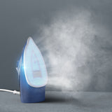 Plancha De Vapor Rowenta Dx1636d1 Suela De Microsteam 300 2400w Golpe De Vapor 120gr/Min Antigoteo Color Azul