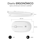 Teclado + Raton Business Slim Silencioso Wireless Blanco Subblim Español