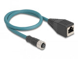 Delock Cable De Red M12 A-Kodiert 8 Pin Hembra A Rj45 Hembra 50 Cm