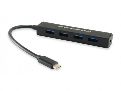 Conceptronic Hub Usb Tipo-C A 4 Puertos Usb 3.1 Negro