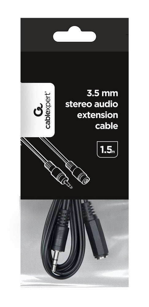 Gembird Cable Jack A Jack 3.5mm (Alargo) M/H 1.50m  Negro